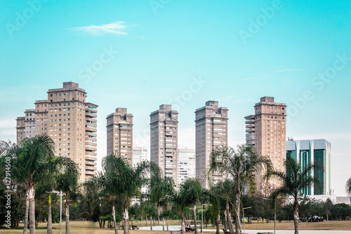 Buildings near Villa-Lobos Park in San Paulo (Sao Paulo), Brazil