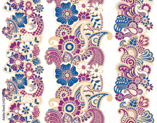Mehndi ribbons. Paisley design.