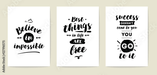 Typography cards set.