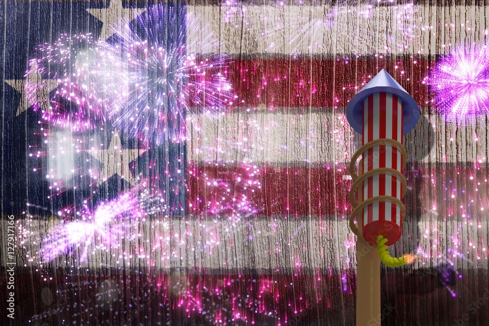 Composite image of rocket for fireworks