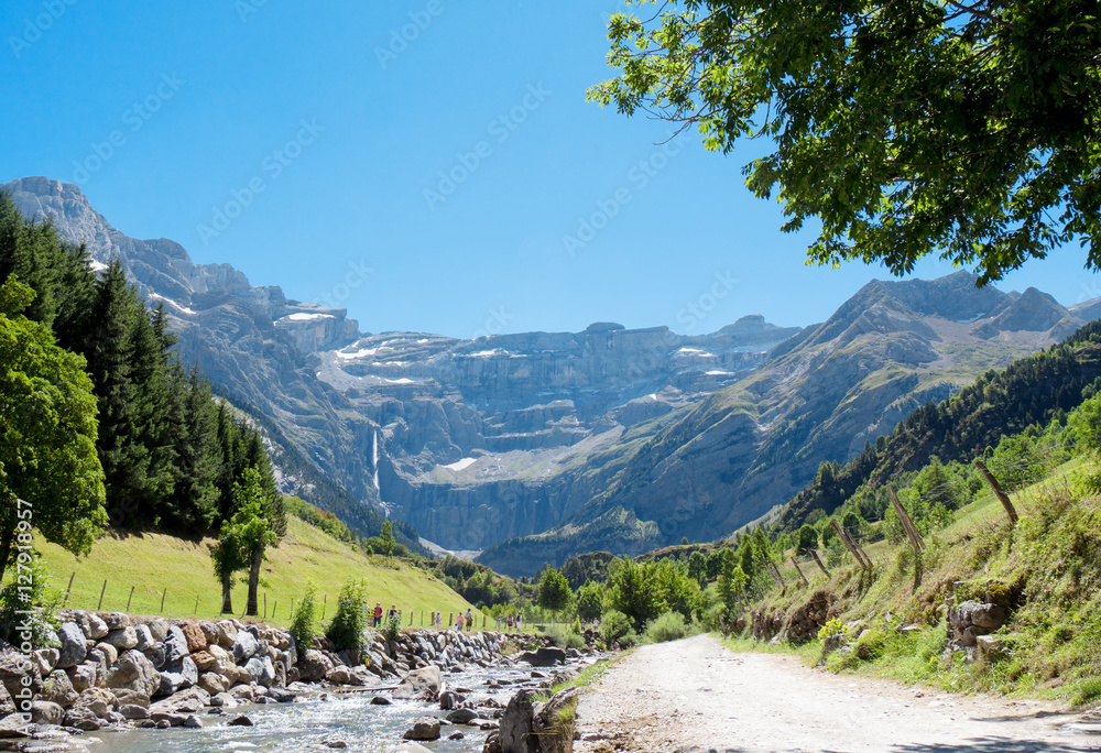Road to Cirque de Gavarnie, Hautes-Pyrenees, France Road to Cirque de Gavarnie, Hautes-Pyrenees, France