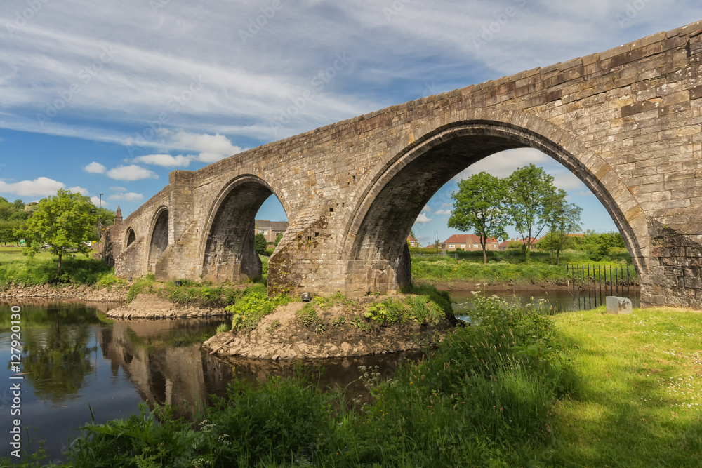 The historic stone bridge in Stirling over the River Forth