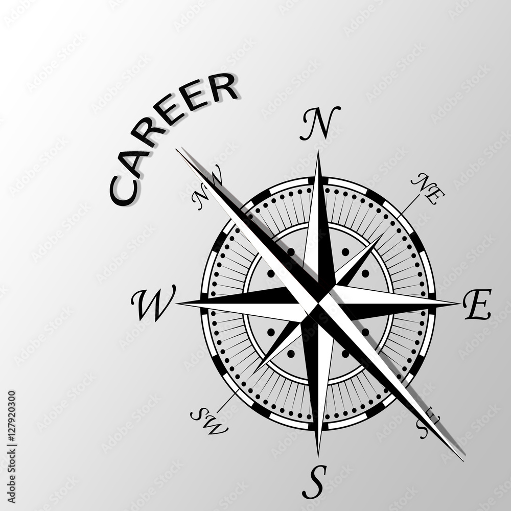 Illustration of Career written aside compass