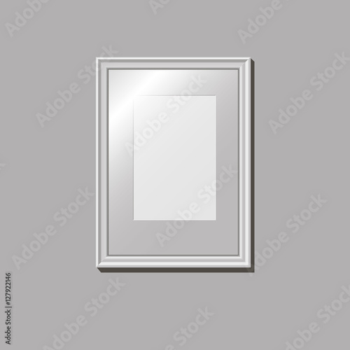 Empty frame on the wall, pattern, vector illustration