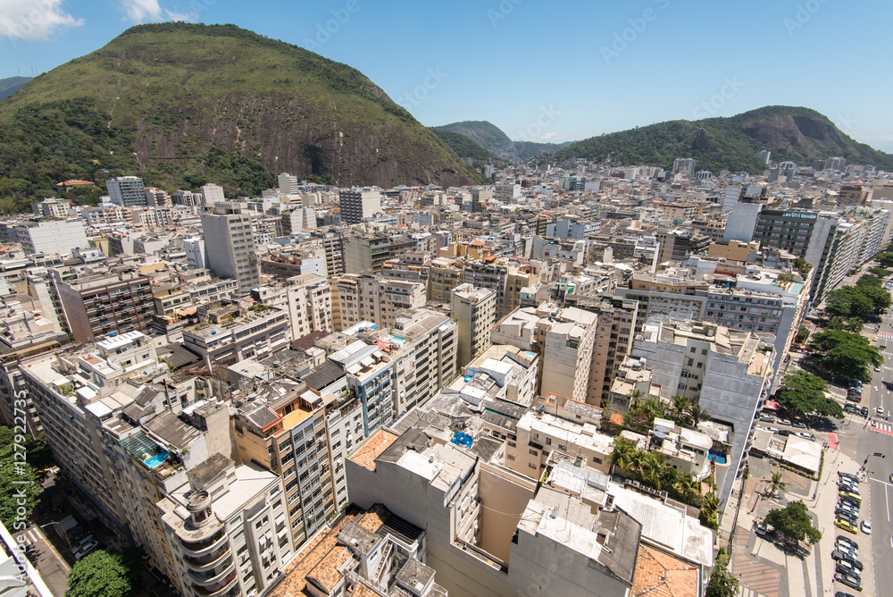 High Angle View of Copacabana District in Rio de Janeiro