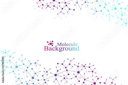 Modern Structure Molecule DNA. Atom. Molecule and communication background for medicine  science  technology  chemistry. Medical scientific backdrop.