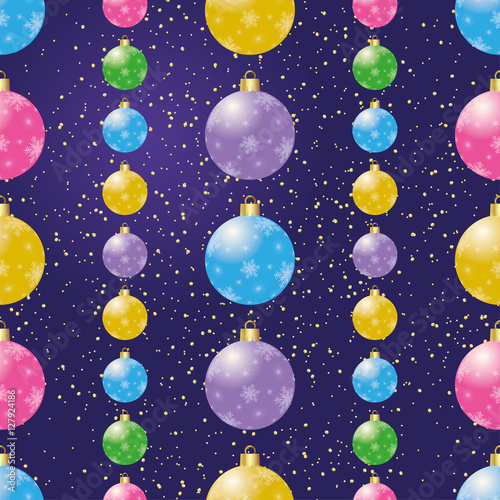 Seamless Christmas background with festive balloons. Print. Repeating background. Cloth design  wallpaper. 