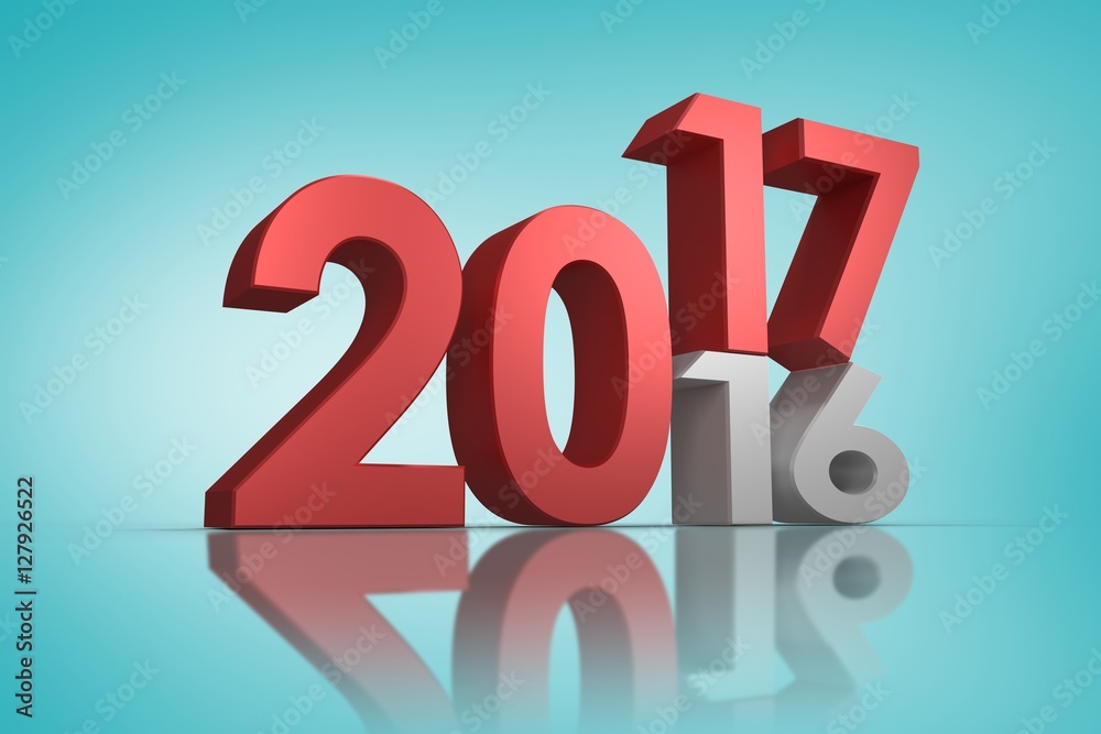 Composite image of digital image of new over old year Composite image of digital image of new over old year