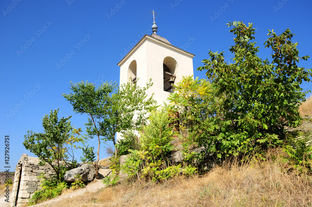 The bell tower of the cave monastery by Old Orhei, Moldova. The bell tower of the cave monastery by Old Orhei, Moldova.