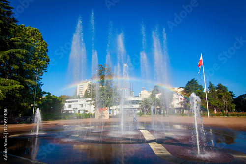 Sochi,  Russia - June 29, 2016: Sochi, Russia - water fountain.