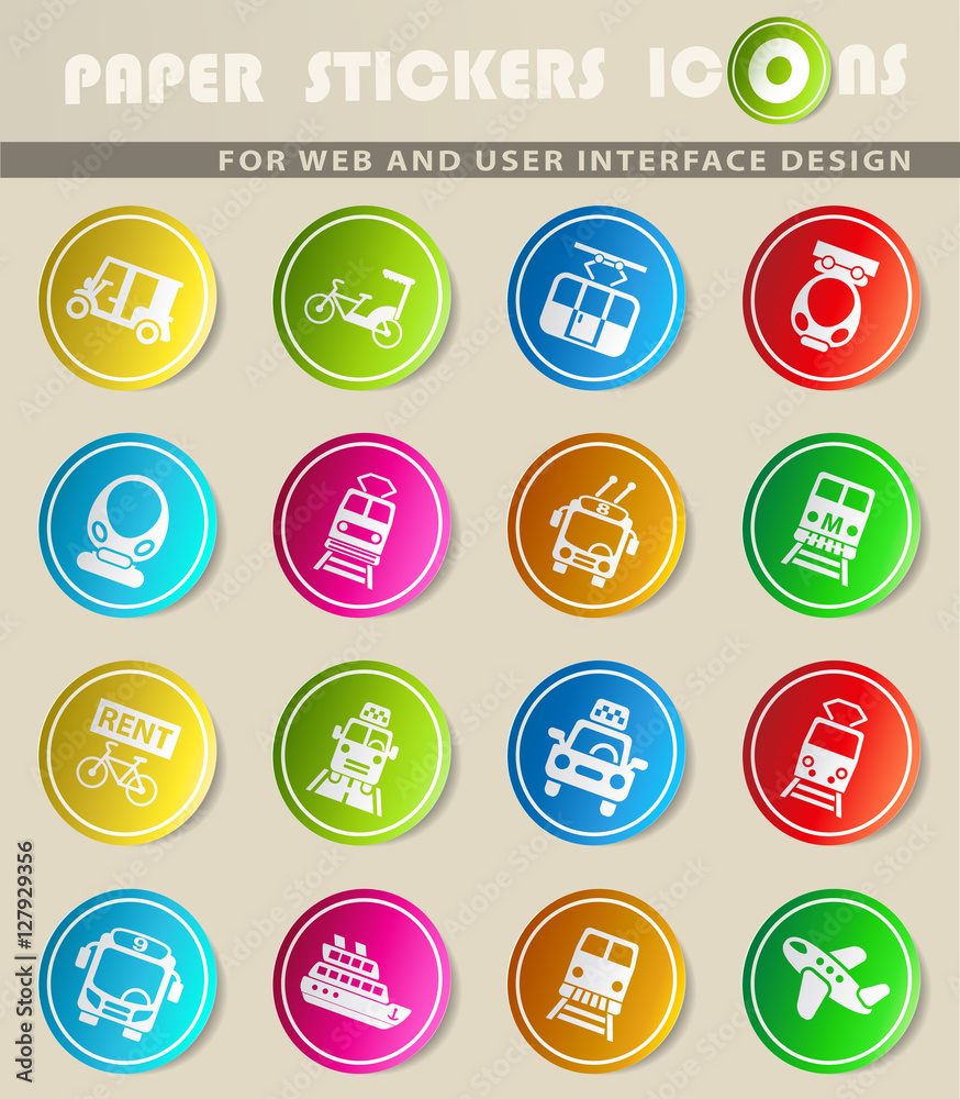 public transport icon set
