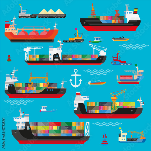 Ships, boats, cargo, logistics, transportation and shipping icon