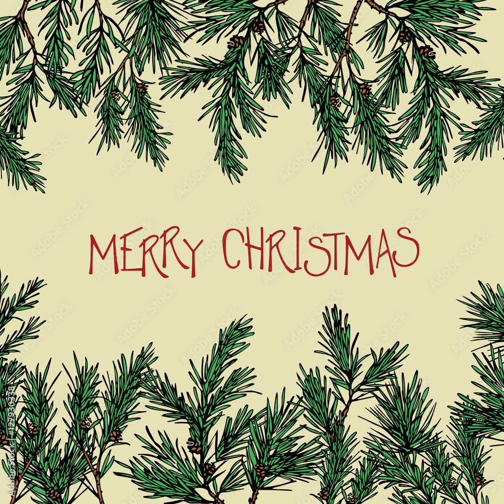 Fototapeta premium Christmas floral card