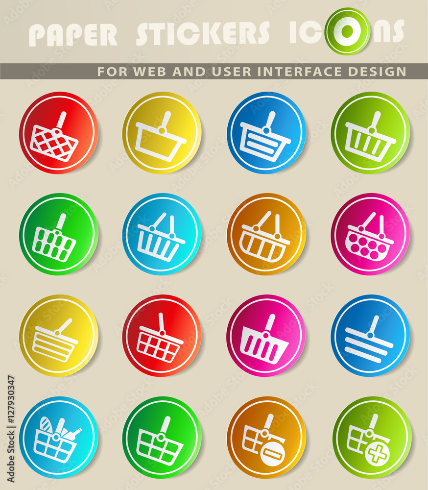 shopping basket icon set shopping basket icon set