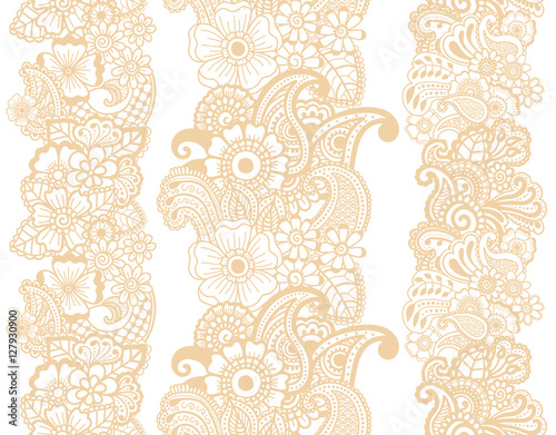 Mehndi ribbons. Paisley design.