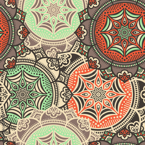 Ethnic floral seamless pattern