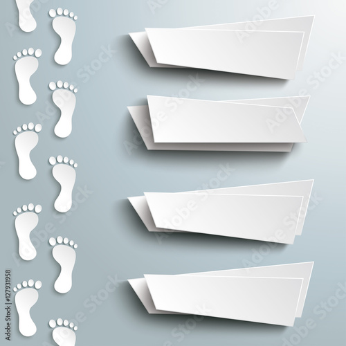 White Feetprint Track 4 Abstract Banners