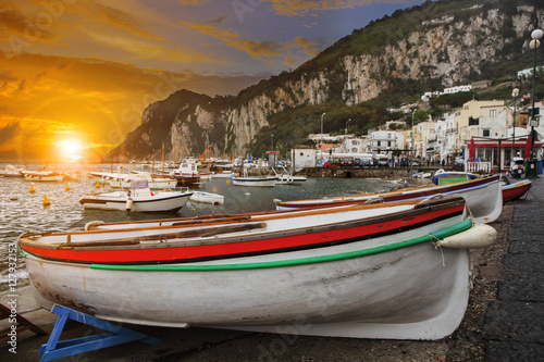 capri island fishery boat  mediterranean sea southern of italy