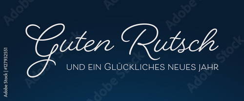 Silvester - Banner "Guten Rutsch" (Blau/ Weiß)
