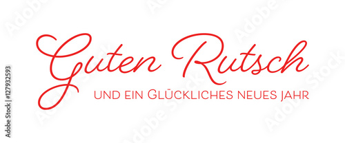 Silvester - Banner "Guten Rutsch" (Weiß/ Rot)