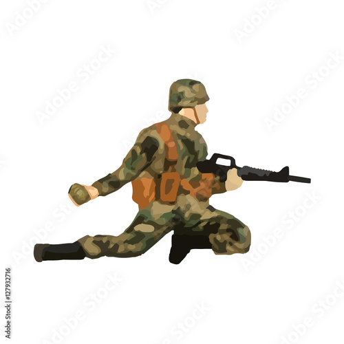 Abstract modern military infantry soldier