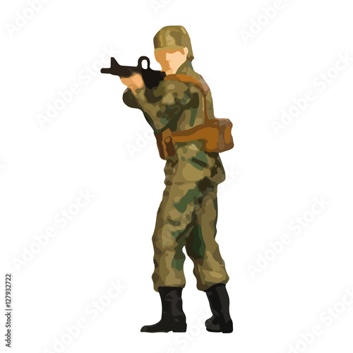 Abstract modern military infantry soldier