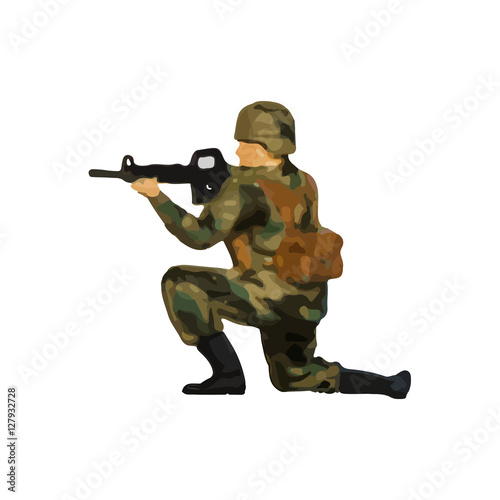 Abstract modern military infantry soldier