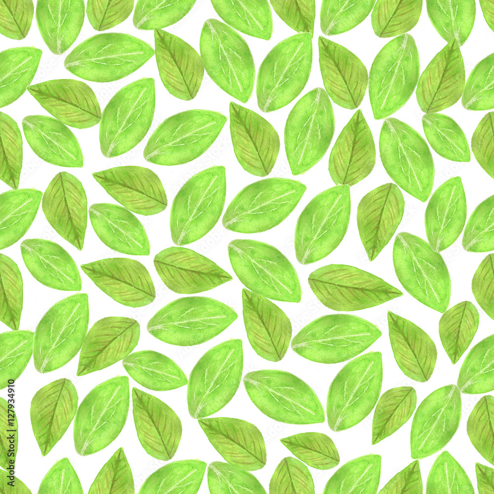 Naklejka premium Watercolor seamless eco pattern.
