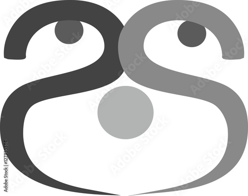 P & S logo icon symbol yin 