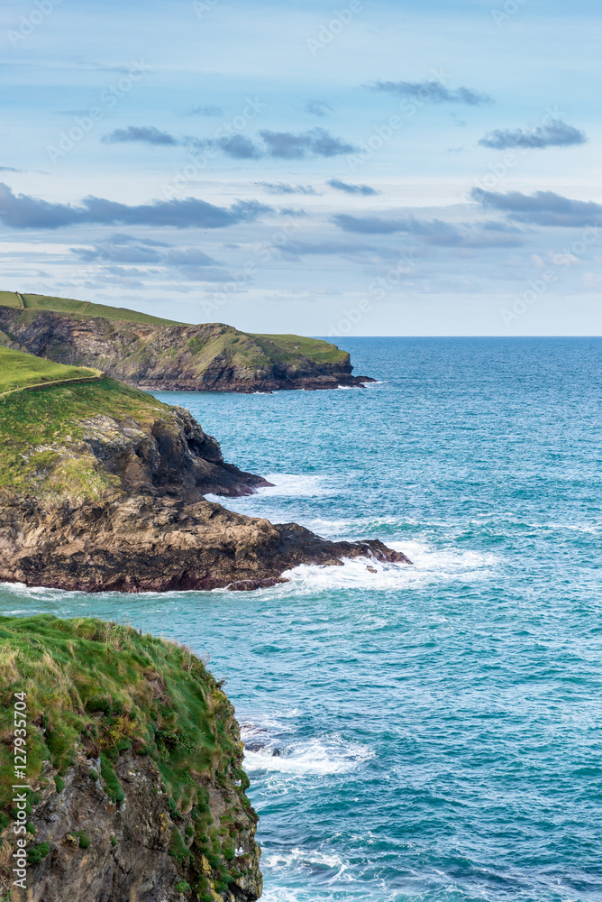 Picturesque coastline of Cornwall, the UK's most westerly county.  This peninsula is largely surrounded by the North Atlantic and the entrance to the English Channel to the south.