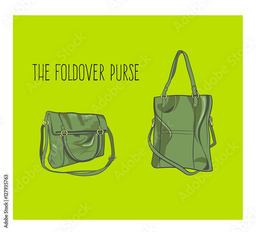 Green Foldover Purse for women