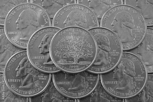 Εκτύπωση καμβά Pile of coins of USA