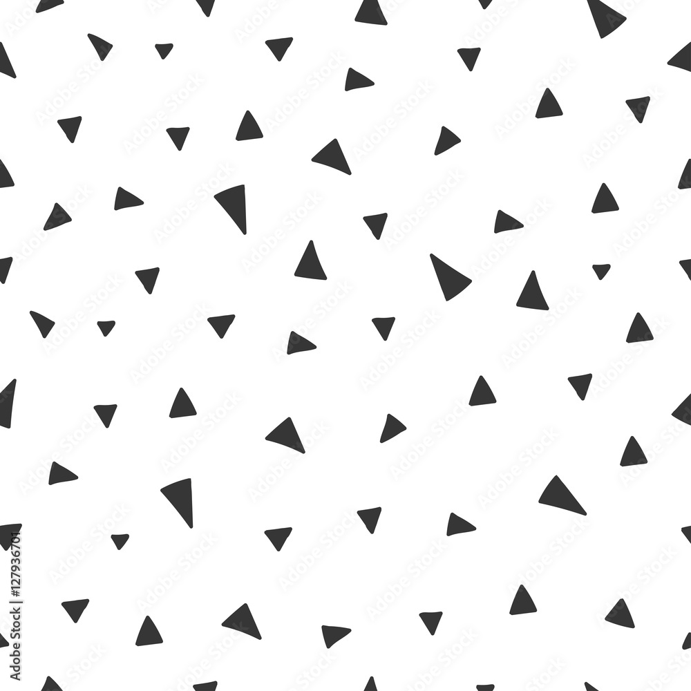 Hand drawn seamless pattern with triangle confetti Hand drawn seamless pattern with triangle confetti