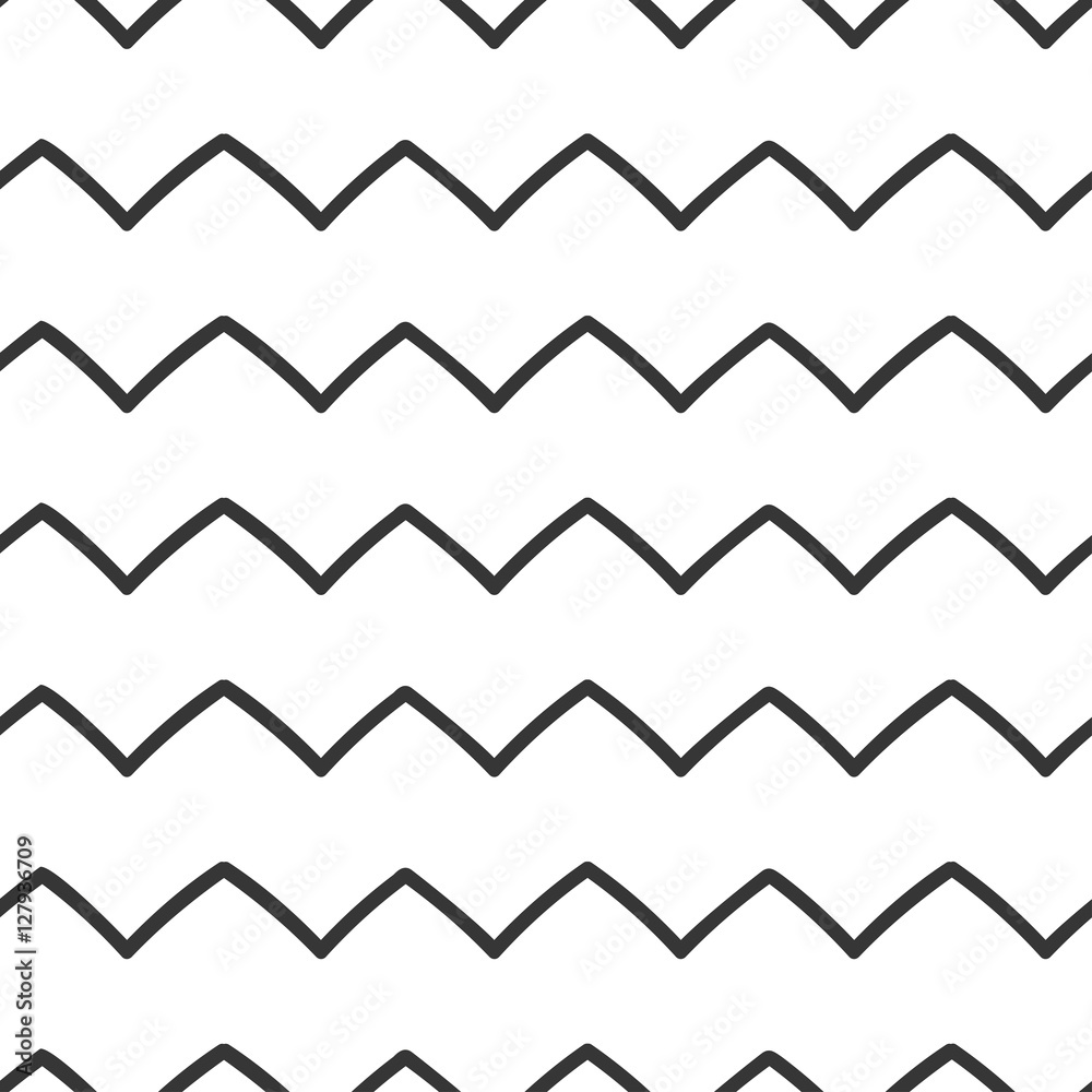 Naklejka premium Hand drawn zig zag seamless pattern