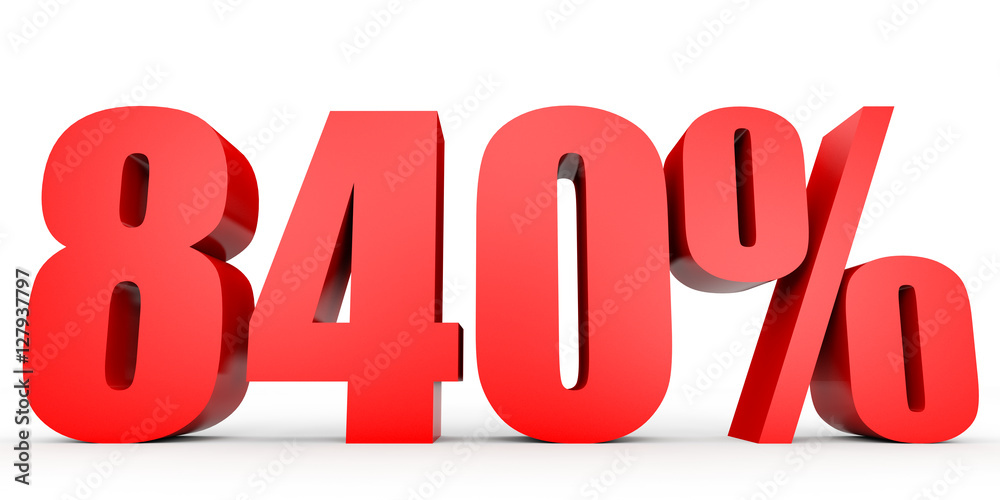 Discount 840 percent off. 3D illustration. Discount 840 percent off. 3D illustration.