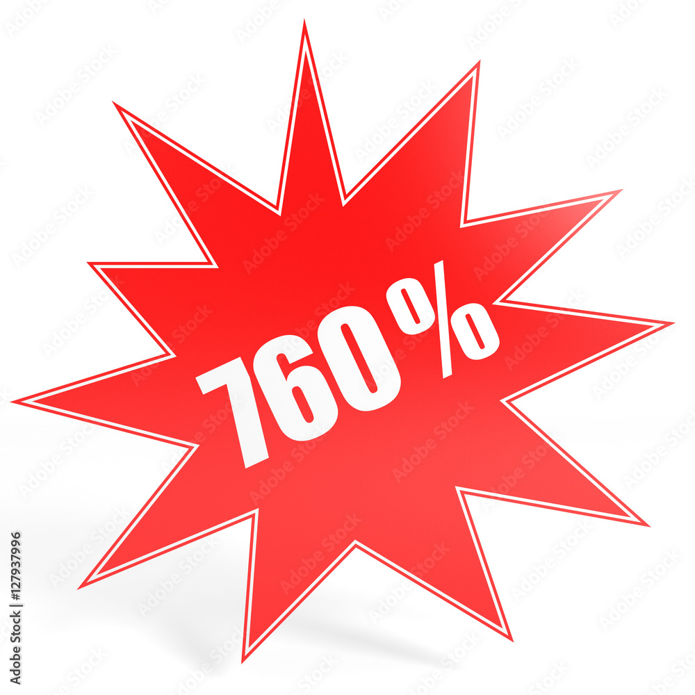 Discount 760 percent off. 3D illustration. Discount 760 percent off. 3D illustration.
