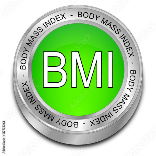 BMI - Body Mass Index Button - 3D illustration