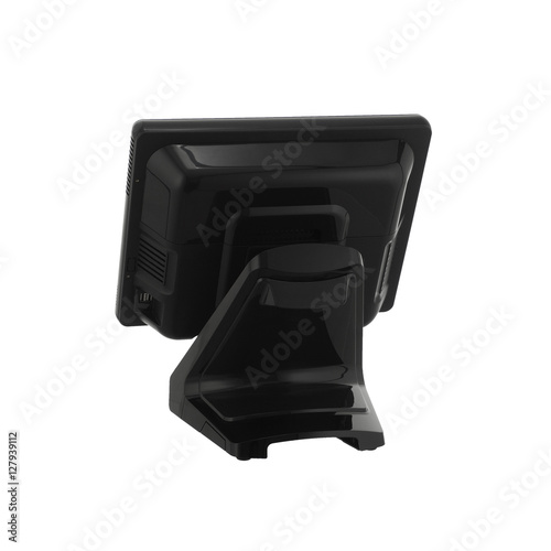 Point Of Sale System with Screen Monitor On White Background