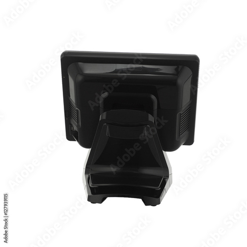Point Of Sale System with Screen Monitor On White Background
