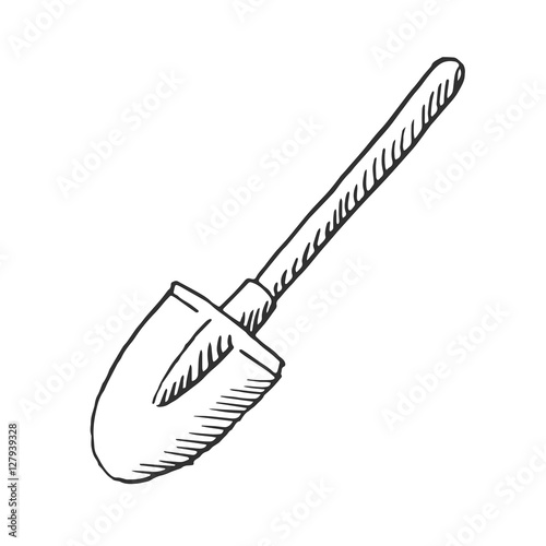 garden shovel vector scetch