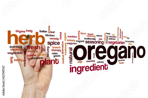 Oregano word cloud