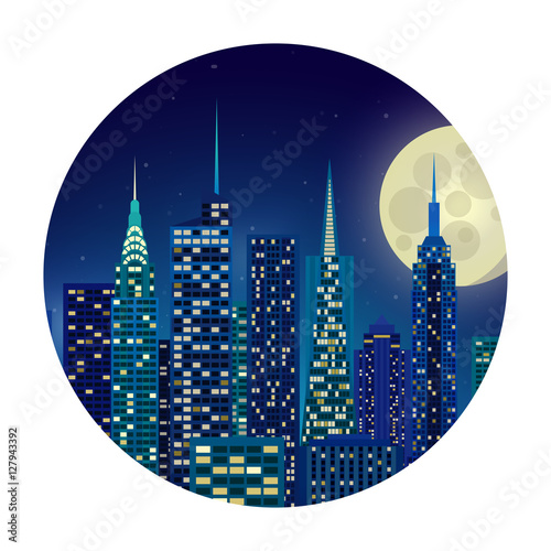 illustration of night city