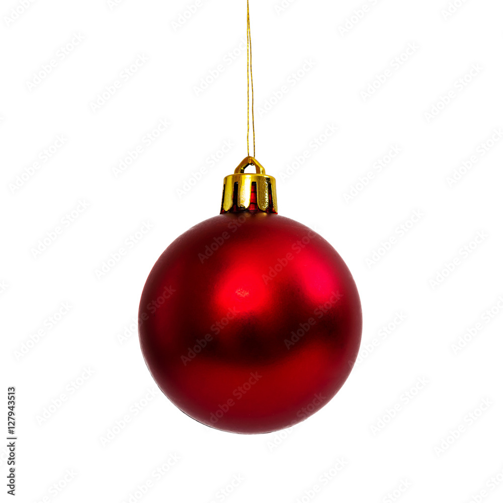 Red Christmas ball isolated on white background New Year Red Christmas ball isolated on white background New Year