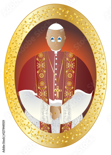 Canvas Print Pope, the Holy Father Roman Pontiff in choir dress, conclave or Roman curia colo