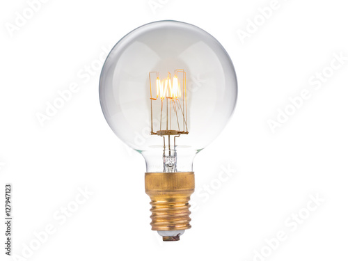 Canvas Print high power edison light bulb on white background