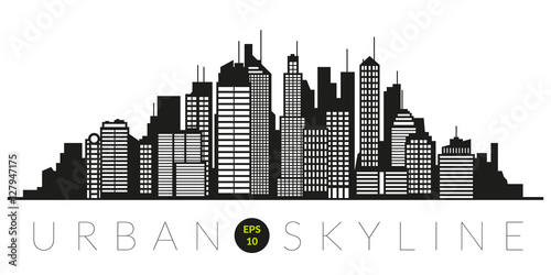 Urban skyline silhouette vector illustration