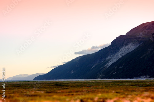 Classic Norway mountains in autumn background