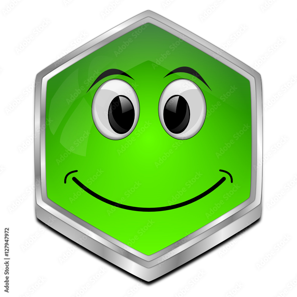 Fototapeta premium Button with smiling face - 3D illustration
