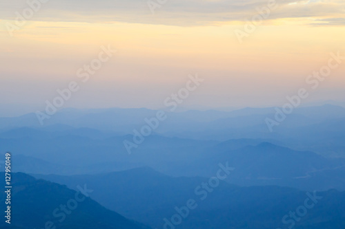 Mountain view sunset © Satawat
