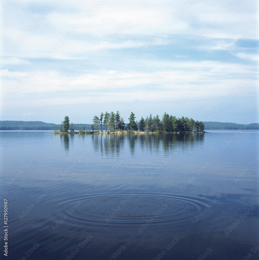 Obraz premium einsame Insel im See Kanada